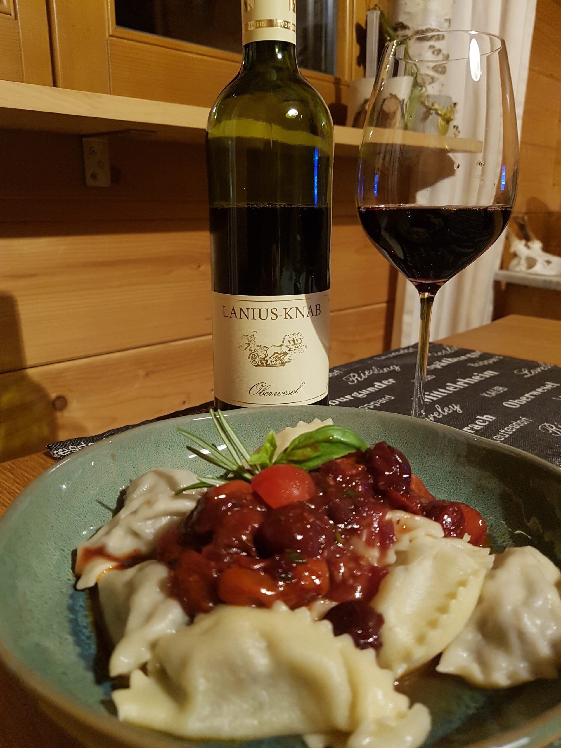 Ravioli vom Wild mit Oberweseler Spaetburgunder